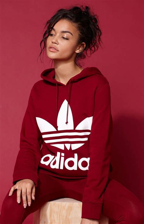 adidas originals bf trefoil hoodie|adidas burgundy trefoil hoodie restock.